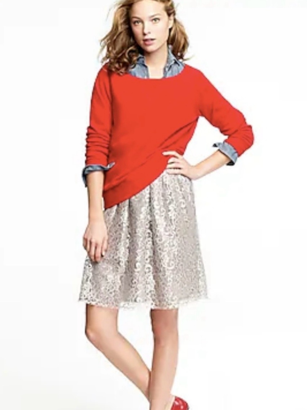 J.Crew “Sparkler” Metallic Lace Holida Mini Skirt